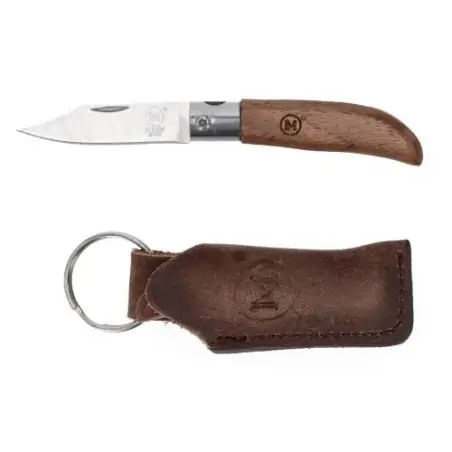 MAIN Mini Line Pocket Knife Beech wood and Leather Pouch