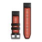 Garmin QuickFit 26 Black/Flame Red Silicone Band