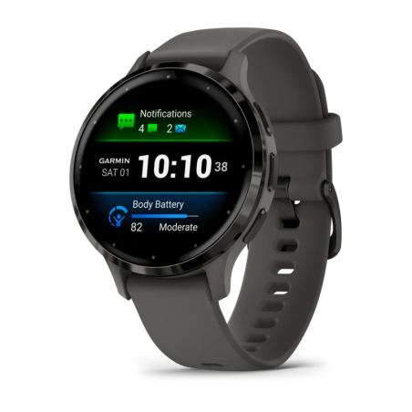 Garmin Venu 3s Slate Stainless Steel Bezel with Pebble Gray Case and Silicone Band - 12 άτοκες δόσεις