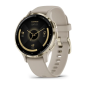 Garmin Venu 3s Soft Gold Stainless Steel Bezel with French Gray Case and Silicone Band - 12 interest