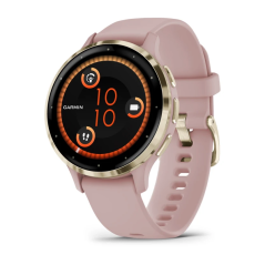 Garmin Venu 3s Soft Gold Stainless Steel Bezel with Dust Rose Case and Silicone Band - 12 άτοκες δόσεις
