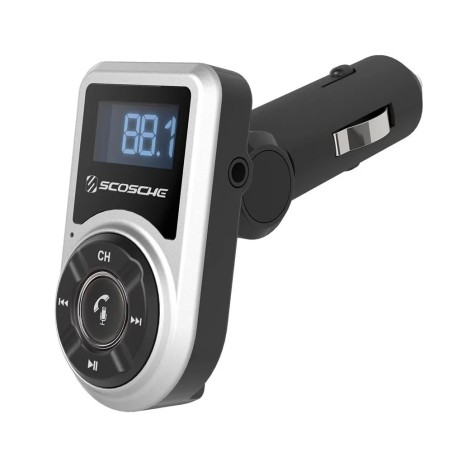 SCOSCHE HANDSFREE CAR KIT WITH FM TRANSMITTER-SILVER