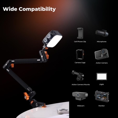 KampF Concept MS63 Windshield Mount Clamp for Motorcycle Action Cameras 31201
